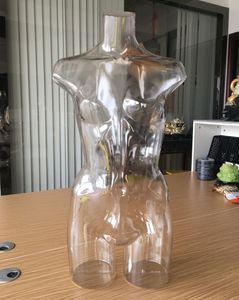Fashion Clear Mannequin Transparent Upper Body Mannequin With Metal Base Hot Sale