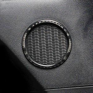 Karbon Fiber Araba Sticker Kapı Hoparlör Yüzük Ses Süslemeleri Ses Hoparlör Trim Oto Aksesuarları Ford Mustang Araba Styling Için