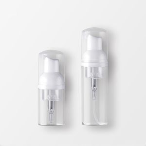 Garrafa de bomba de espuma de plástico 30ml 60ml 2oz frascos dispensadores de sabonete branco transparente desinfetante para as mãos mousses recipiente de espuma líquida
