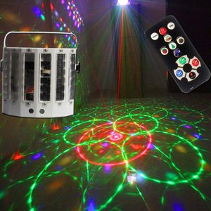 18 Вт светодиодный лазерный сценический освещение DMX 512 голосовой, активированный голосовой дистанционного управления светодиодным проектором лампы Home KTV BAR диско DJ Party Lights