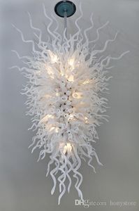 Лампа из хрустальных люстр для отеля и ресторанов Чистый белый стиль Мурано ручной вручную стеклянный свет люстры