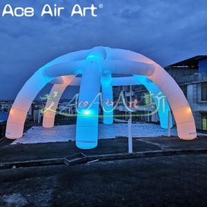 Dekorasyon için Renkli LED Işıklar Örümcek Düğün Yapısı ile Güzel 10m Çap 6 Bacaklar Aydınlatma Şişme Parti Örümcek Dome Çadır