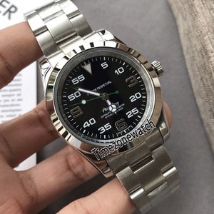 2023 Lüks İzle Rolaxes Temiz Yeni Air King 41mm 116900-71200 Siyah Dial 2813 Erkek Safir Paslanmaz Çelik Bilezik Beyleri TimezoneWatch L