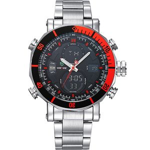 Weide Mens Sports Quartz Hareketi Dijital Takvim Alarmı Kronograf Tekrarlayıcı Kronograf Saati Kol saatleri Relogio Masculino320b