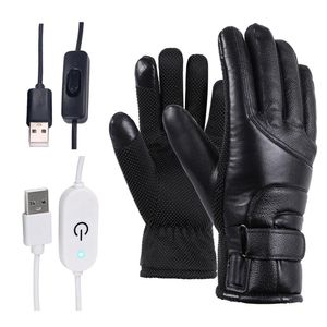 Motorcycle Electric Heated Gloves Windproof For Cycling Skiing Winter Warm Heating Gloves USB Powered For Men Women Sports Ski