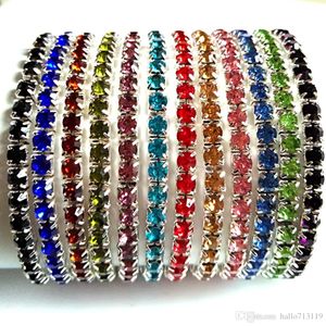50pcs ragazze da donna tennis mix braccialetti di cristallo elastico braccialetto zircone braccialetto colorato bambini festa di compleanno regalo amicizia