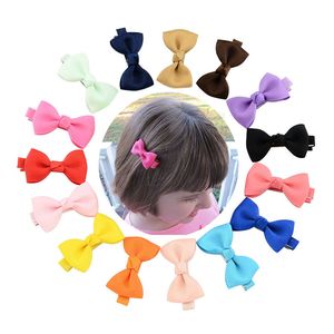 Bebê Bow Grampos pequeno mini Grosgrain Ribbon Bows Hairgrips clipes Meninas bowknot cabelo acessórios para crianças 20 cores M642