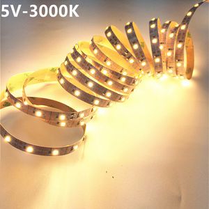 Tek Satır 2835 SMD 1M 60LED STRIPS Esnek LED STREST HAPT IŞIKLAR Su geçirmez RGB Işık Strip5v DC Aydınlatma Şeritleri Kullanım