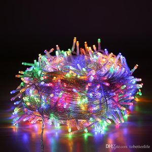 100LED LED Şeritler Işık 10 M Dize Lambası Dekorasyon Işık 110 V 220 V Parti Düğün LED Twinkle Aydınlatma Için Noel Dekorasyon Peri Işıkları