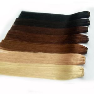 Brazilian Human Hair Tecer Hérea Extensão Cheap Black Brown Blond Loiro Azul Azul Muitas Cores Opcionais 12-26inch 100g Preço de fábrica