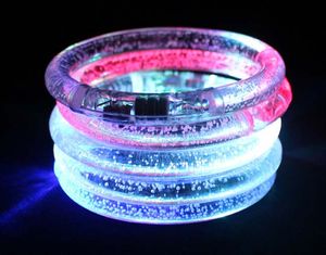 LED Flash Blink Lampeggiante Cambia colore Lampada di luce Decorazione del partito Matrimonio Fluorescenza Club Stage Bracciale da polso Bracciale