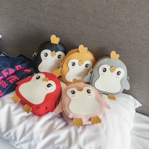 Аппаратный кошелек детский кошельки Новейшие корейские мультипликационные мультипликации маленькая пингвин мини-принцесса кошельки модны девочки PU Chain Cross-Cross-Body Bags Подарки