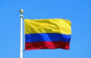 Баннер флага Колумбии 3x5ft Колумбийская Колумбия Колумбийская колумбийская фанаты Полиэстера Южная Америка аплодируют флаги 90x150см.