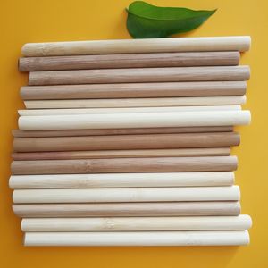 vaka ve süpürge fırça toplu özelleştirilmiş logolu Doğal yeniden bambu kabarcık çay saman tüp seti