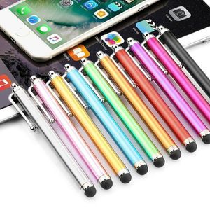 Toptan 500pcs/lot kapasitif ekran metal kalemine dokunma kalem Cep telefonları için klips tablet pedleri
