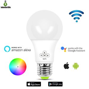 Akıllı WiFi Ampul 7 W 9 W E27 RGB Renk Dim Amazon Alexa Google Ev Uzaktan Kumanda LED Lamba