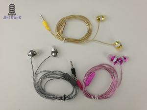 Fabrik-Direktverkauf Großhandel Glanz Glitzer golden Splitter rosa Ohrhörer Ohrmuschel-Headset mit Mikrofon Mikrofon Crystal Line 3 Colorcp-15 100 Stück