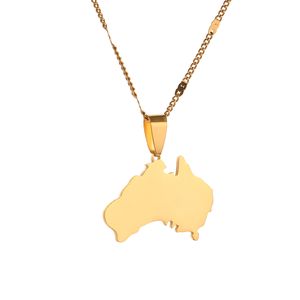 Нержавеющая сталь Австралийского Карта подвеска ожерелья AUS Страна Карты Шарм ювелирные изделия
