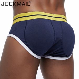 Jockmail Sexy Masculina Bunda e Melhoramento Frente Cabecimentos Acolchoados Hip Briefs Underwear Respirável Realimento Gay Underwear Penis Push Up MX190720