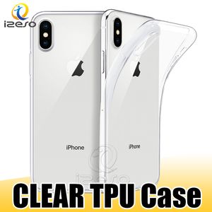 Ultra Thin 1 мм прозрачный корпус мягкого TPU для iPhone 15 14 13 Pro Max 12 XS Samsung S23 Clear Black Phone Cover Izeso