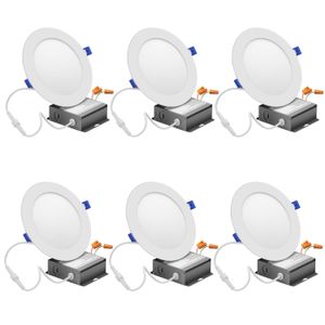 Zasoby w US - 15W 6-calowy LED Slim Downlight z skrzynką przyłączeniową 15W = 120 W 1125LM 3000K ciepłe białe ściemniane oprawa światła sufitowego