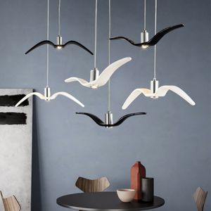 Nodic style Pendant Lamps Creative Seagull LED Chandeliers Lighting For Home Dining Room Bar Hotel Decoration
