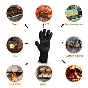 Moda-Eldiven Yalıtımlı Mutfak Aracı Isıya Dayanıklı Eldiven Fırın Pot Tutucu barbekü Pişirme Pişirme eldiveni Five Fingers Karşıtı adet sattığı Kayma