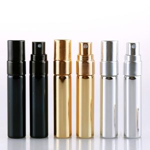 5ML portable sample glass bottle with gold and silver lid transparent glass spray bottle empty transparent refillable perfume atomizer LX152