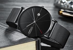 2020 CRRJU Мужские часы Top Brand Luxury Black Quartz Мужчины Часы Drop Shipping Mesh ремень Casual Orologi да Uomo ди Lusso AUTOMATICI