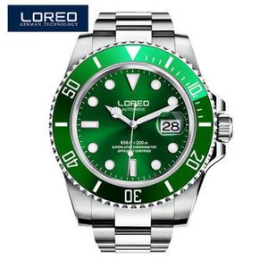 Мужчины смотрят Loreo Sport Водонепроницаемые 200 -метровые часы Relogio Masculino Мужские часы автоматические механические военные часы