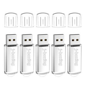 Silver 5pcs/Lot прямоугольник USB Flash Drives Flash Flash Pen Drive High Speed ​​Stick Store 1G 2G 4G 8G 16G 32G 64G для ПК ноутбук