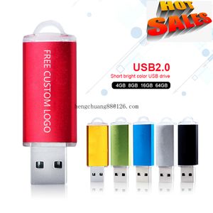 Бесплатный пользовательский логотип USB флэш-накопитель 8G 16G Lid Pen Drive Thumb Driss Memory Stick USB ключ Высокоскоростные многоцветные флэш-накопители 16 ГБ