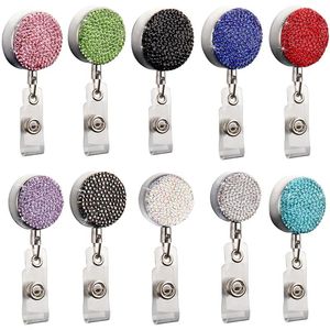 Rhinestone Anti Tobly Keychains Выдвижная проволочная веревка для брелки Цепь Телескопический Ключ Держатель Металлический сплав Круглый Карабин Пряжка Ремень Зажим