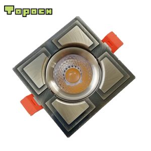 Topoch LED COB Downlight 7W Siga Bronze/acabamento dourado CNC CNC Aluminium Spring Clips Mount 30 graus Fream para iluminação interior