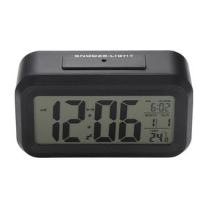 Alarme de bateria Escritório Sensor Relógio de mesa Digital Clocks Student grande relógio LCD Snooze Temperatura Crianças Luz Relógio
