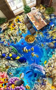 Современная наклейка 3D пол подводный мир ванная комната Арт Пол 3D живопись напольная плитка самоклеящиеся ПВХ обои