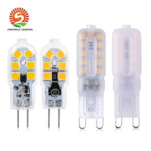 Mini G9 G4 110 V-220 V DC AC 12 V 5 W LED Seramik Kristal Lamba Mısır Ampul Avize COB Spot Hafif Serin / Sıcak Beyaz 360 Derece