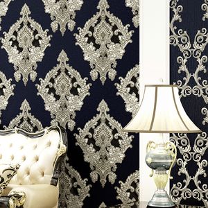 Текстурированные стены винила бумага для гостиной Главной Декор 3D роскоши обоев полосатой дамасской Wallcovering