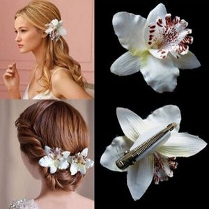 Bridal Flower Orchid Leopard Hair Clip Beauty Hairpins Barrette Wedding Decoration Hair Accessories Beach Hairwear