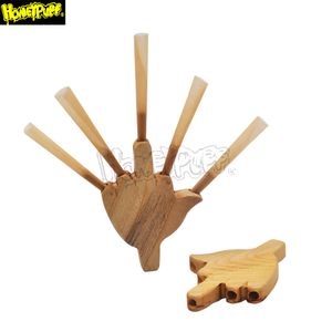 Palm Shape Wood Level Five 5 Joint Holder Cigarette Rolling Cone Smoking Pipe Holder 8MM Wood Tobacco Pipes