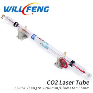 Lazer Kesici Kazıma Makinesi Lambası Tüp Parçaları Will Fan Yongli 1200 G 60W CO2 Lazer Tüp Uzunluğu 1250mm Çap 60mm