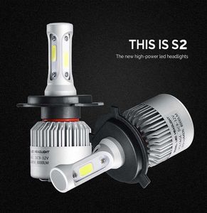 Mais recentes faróis de carro S2 Auto LED Headlamp H4 H11 H7 H13 9004 9005 9006 8000LM farol com pacote de varejo