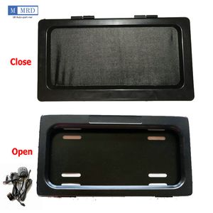 2 Schilder/Set Kanada Metall Hide-Away Shutter Cover Up Electric Stealth Nummernschild Rahmen Remote Kit DHL/Fedex/UPS