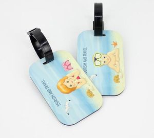 DHL 200pcs Sublimation Blank Luggage&bags Accessories Cute Novelty MDF Wood Funky Travel Luggage Label Straps Suitcase Luggage Tags