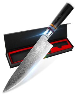 8 İnç Şef Bıçak VG10 Şam Profesyonel Japon Mutfak bulaşığı Bıçak 67 Katmanlar Süper Keskin Cleaver Dilimleme Sebze Gyuto Bıçak