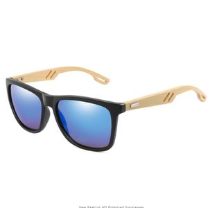 Hohle Bambus-Sonnenbrille, Kunststoffrahmen, Holzbeine, Unisex-Designer-Spiegel-Sonnenbrille, 7 Farben, Logo-Gravur, Großhandel