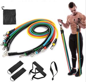 Home Body Fitness Equipment Latex Resistance Bands gym Workout Exercise Pilates Yoga Fitness Tubes Pull Rope 11 Pieces Set