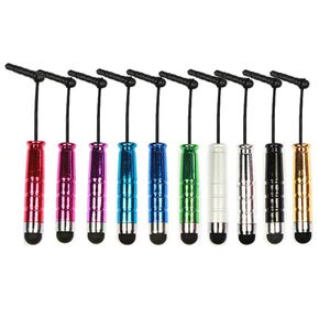 11 colori Universal Mini Stylus Touch Screen Penna con spina anti-poltina per iPad iPhone Samsung BlackBerry Capacitance Screen Tablet PC