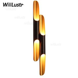 Modern Coltrane Wall Sconce Lamp Simple Fashion Aluminum Pipe Minimalism Single Twins Tube Hotel Bedroom Lounge Loft Cafe Bar Light