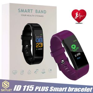 ID115 Plus Pulseira Inteligente Rastreador de Fitness Relógio Inteligente Monitor de Saúde de Freqüência Cardíaca Pulseira Inteligente Universal Celulares Android com Caixa de Varejo